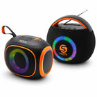 Kit 2 Bocinas Port&aacute;tiles Misik Tws Luz Led, Reproductor Tarjeta Sd, Negro