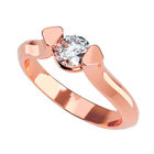 Anillo de Compromiso de 14K con Diamante de Laboratorio 0.20 CT F VS1 Talla 11 ORO ROSA 14K &ndash; / M9-20-14R-LG-11