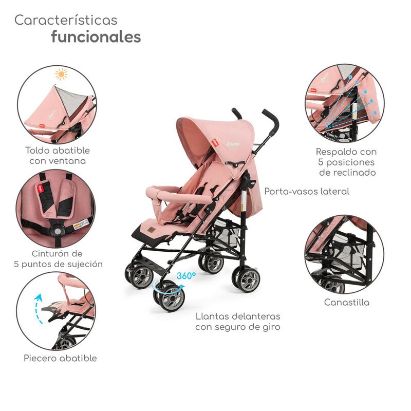 Carriola Reclinable, Plegable D’Bebé Aerostar -... image number null