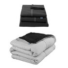 Edred&oacute;n Doble Vista Rogga Queen Size Gris Perla-negro + 1 Juego De S&aacute;banas Royal