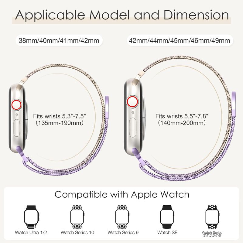 Banda de reloj MUIPIK Milanese Loop 38-49 mm image number null