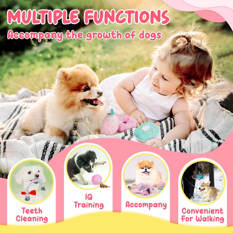 Puppy Toys Xiugoal, Rosa, Para La Dentici&oacute;n, Co... image number null