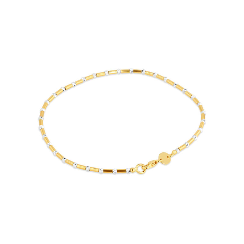 Pulsera De Oro Amarillo Y Blanco 14k 19 Cm | Bi... image number null