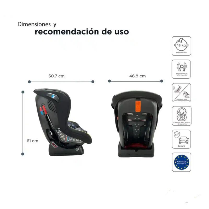 Autoasiento D'Beb&eacute; Lux Confort Gris/Negro END12 image number null