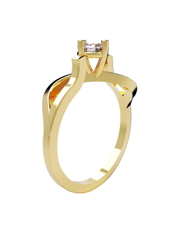 Anillo de Compromiso en Oro Amarillo 10K con Ci... image number null