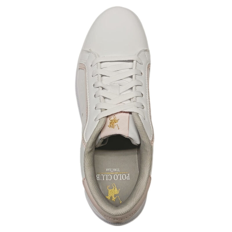 Tenis Dama Polo Estilo Mujer Blanco Con Rosa image number null