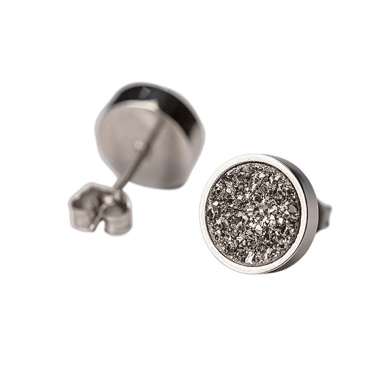 Aretes Acero Inoxidable Mujer Piedra Preciosa C... image number null