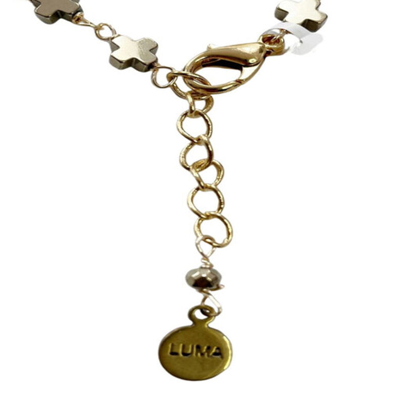 Pulsera De mini Cruces Metalicas Color Oro ajus... image number null
