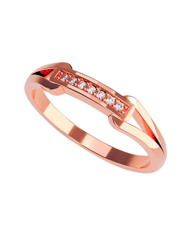 Anillo de Compromiso en Oro Rosa 14K con Circon... image number null