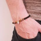 Pulsera Ajustable Calavera Con Ojo De Tigre Y &Oacute;nix Mate