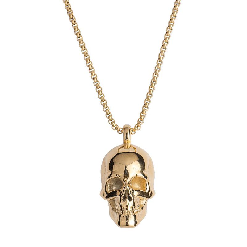 Collar Hombre Dije Calavera, Cadena Acero Inoxi... image number null