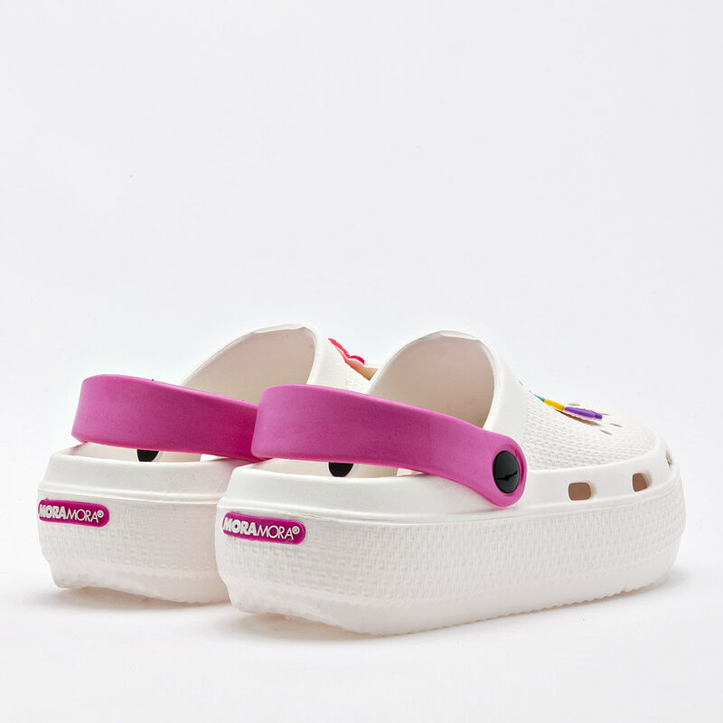 Moramora Sandalia para niña blanco fucsia image number null