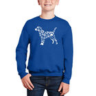 Sudadera De Cuello Redondo Word Art Para Ni&ntilde;o - Huellas De Perro - Azul Rey