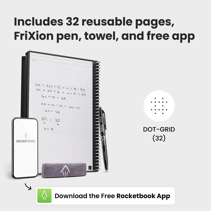 Cuaderno Rocketbook Core, Tama&ntilde;o A4, Reutilizab... image number null