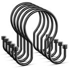 Goowin Ganchos Para Cortina De Ducha, Pack De 12, Negro, Doble Gancho, Metal