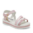 Coqueta Sandalia para ni&ntilde;a rosa blanco