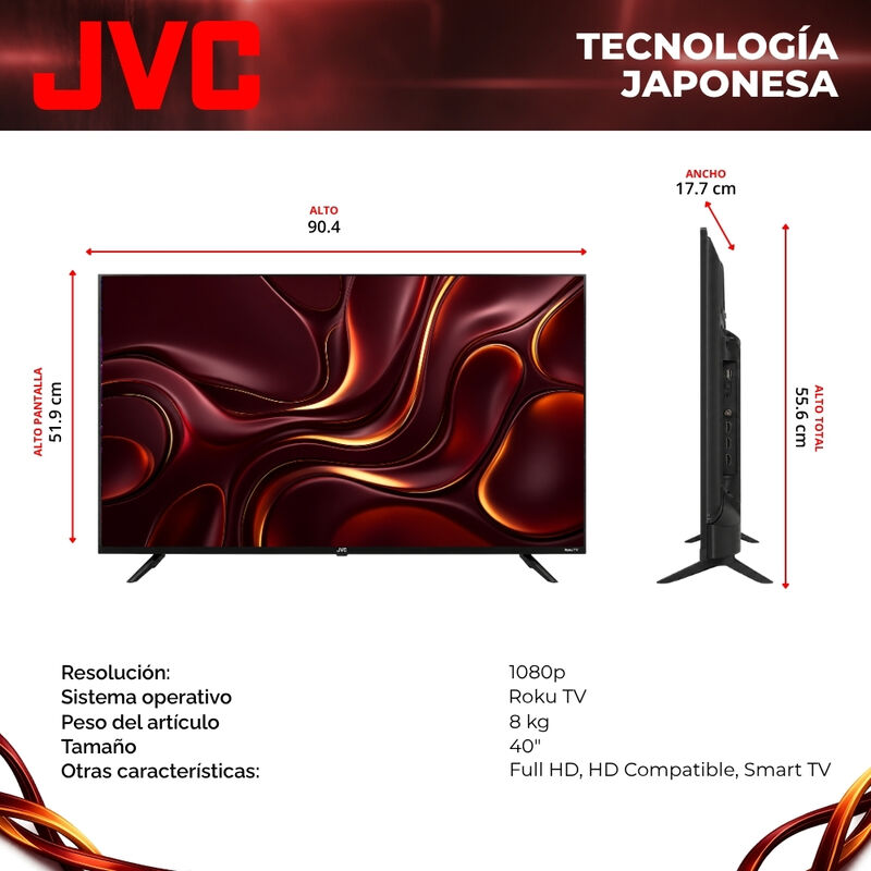 Jvc Pantalla Smart Tv 40 Pulgadas Full Hd Led R... image number null