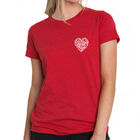 Camiseta Mezcla Premium Word Art Para Mujer - Coraz&oacute;n Cursivo- Rojo