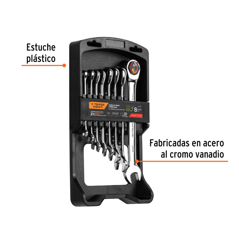 Juego de 8 Llaves Combinadas Std Pulidas con Ma... image number null
