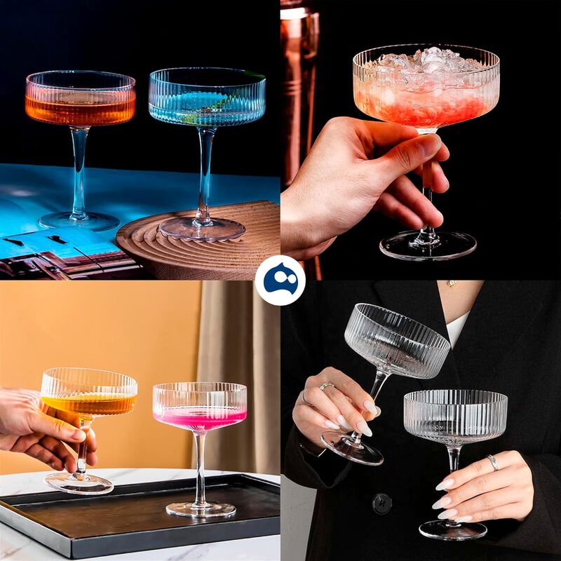 Set de 4 Copas 280 ml de Cristal Bluelander image number null