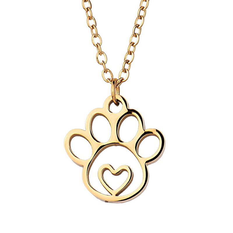 Collar Acero Inoxidable, Huella Gato Perro Cora... image number null