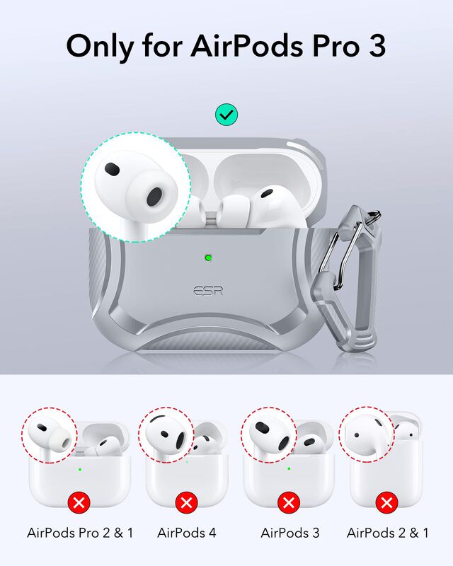 Funda Esr Airpods Pro 3 2025 Magsafe Ready Gris image number null
