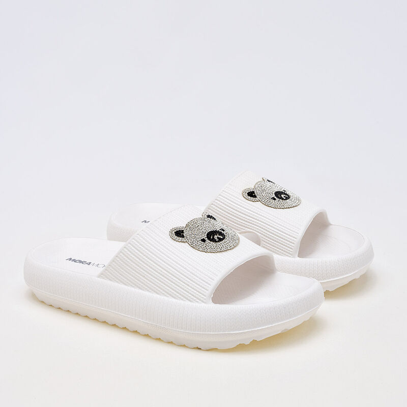 Moramora Sandalia para mujer blanco plata image number null