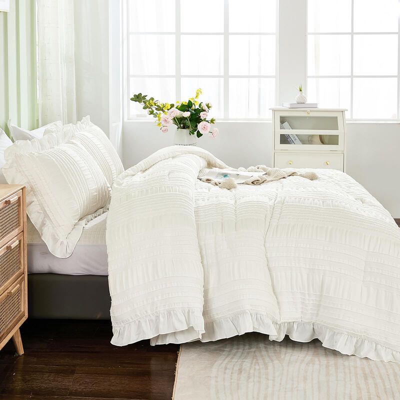Juego De Edred&oacute;n Wongs Bedding White Queen Con ... image number null