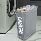 Cesto de Lavander&iacute;a Para Ropa Sucia Plegable con Ruedas  Gris