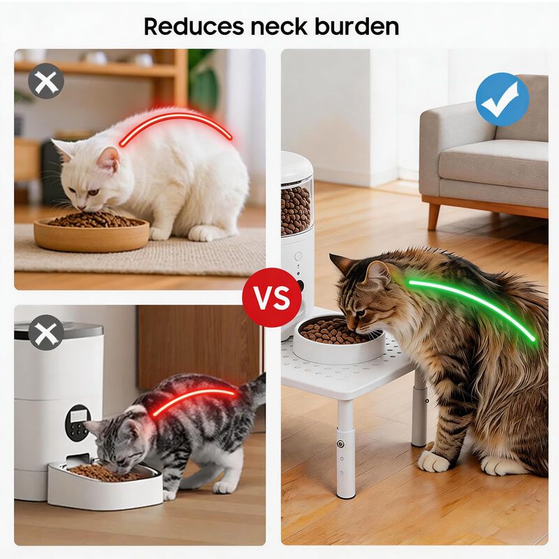 Base Elevada Ajustable Para Comedero De Gatos W... image number null