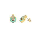 ARETES NEREIDA COLOR TURQUESA CON ZIRCONIAS