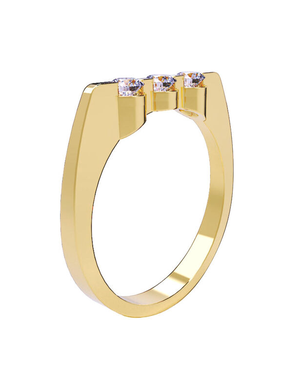 Anillo de Compromiso en Oro Amarillo 14K con Ci... image number null