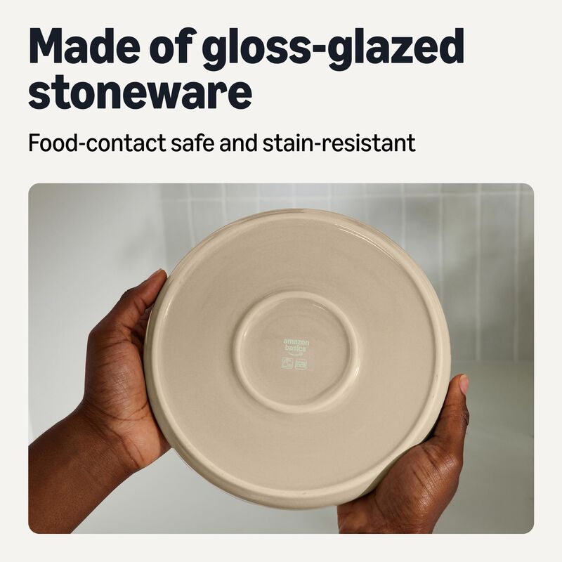 Platos para Aperitivos Amazon Basics 17 cm Gris... image number null