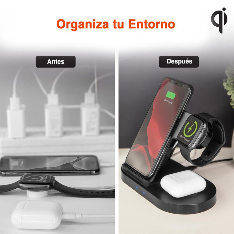 Base de Carga HYPERGEAR inal&aacute;mbrica Qi 3en1 par... image number null