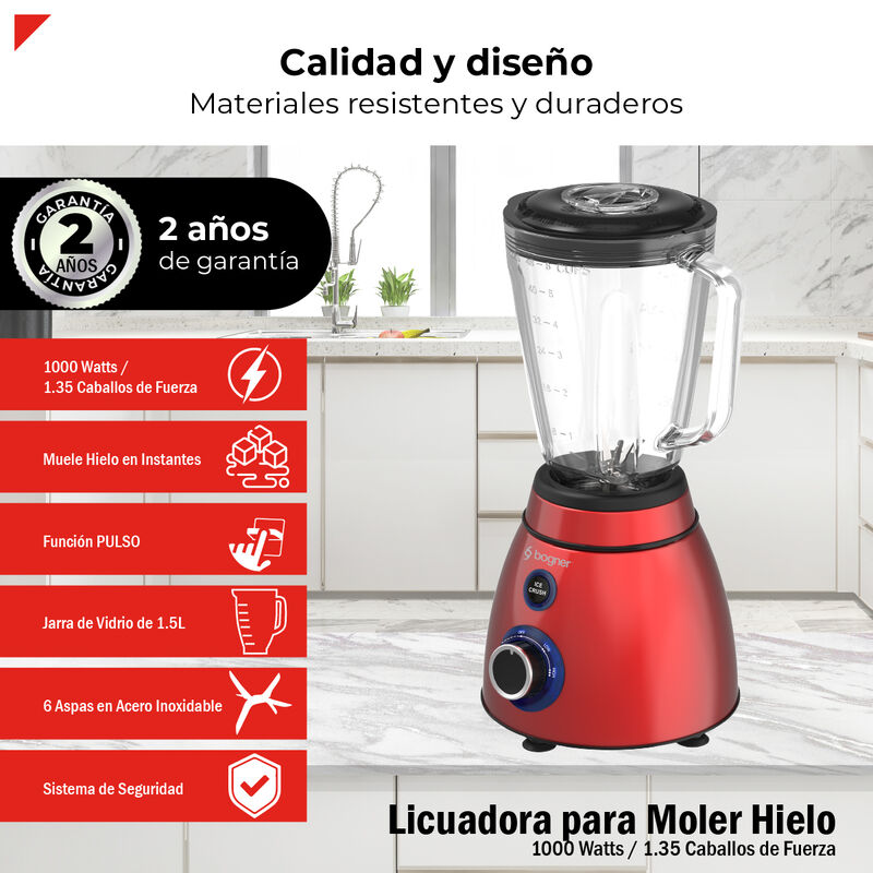 Bogner Licuadora Para Moler Hielo 1000W / 1.35 ... image number null