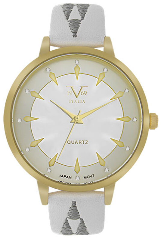 Reloj de Pulso V1969 color Dorado/Blanco para M... image number null