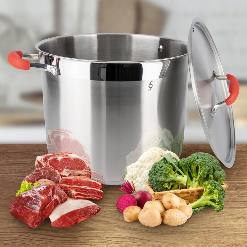 Olla Con Vaporera De Acero Inoxidable 16 Lts Bo... image number null