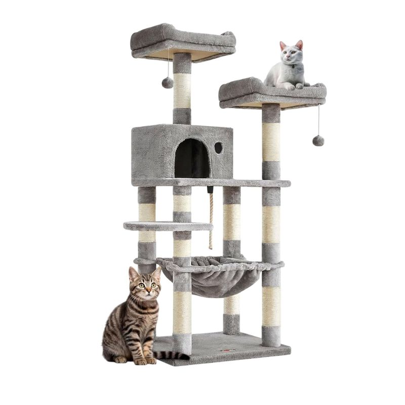 Torre para Gatos 1.5 m con Hamaca, Rascador y M... image number null