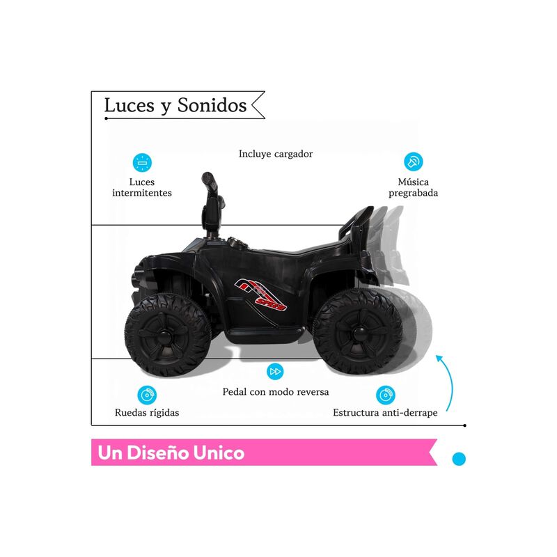 Carro Montable El&eacute;ctrico Moto Cuatrimoto Ni&ntilde;o T... image number null