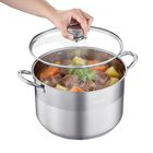 Cacerola Vevor 12 Quarts Acero Inoxidable con Tapa Vidrio