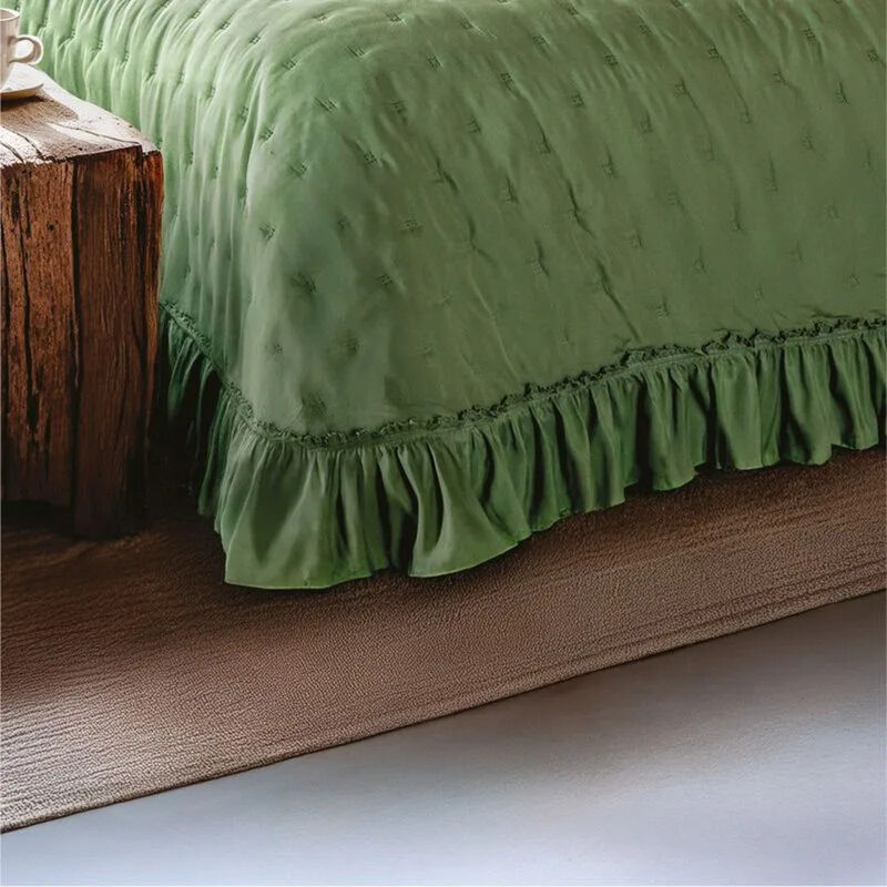Colcha Neo Olivo Con Funda Y Olan Individual Co... image number null