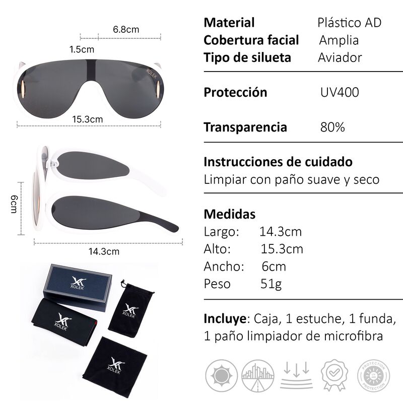 Lentes De Sol Xolek 154 Aviador Futurista Uv400... image number null
