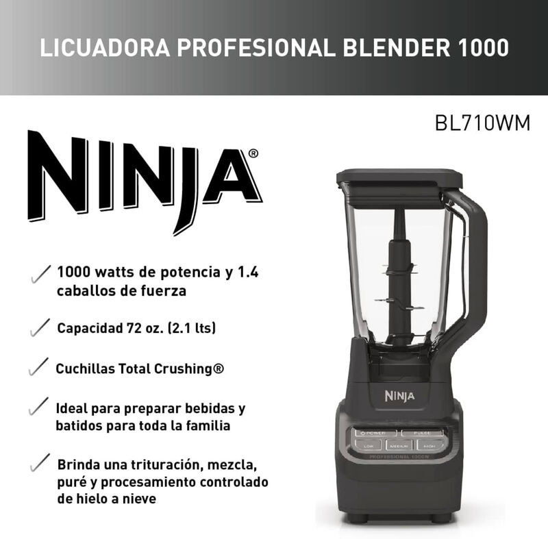 Licuadora Prof Ninja Bl710Wm 2.1 L 1000 W Negra... image number null