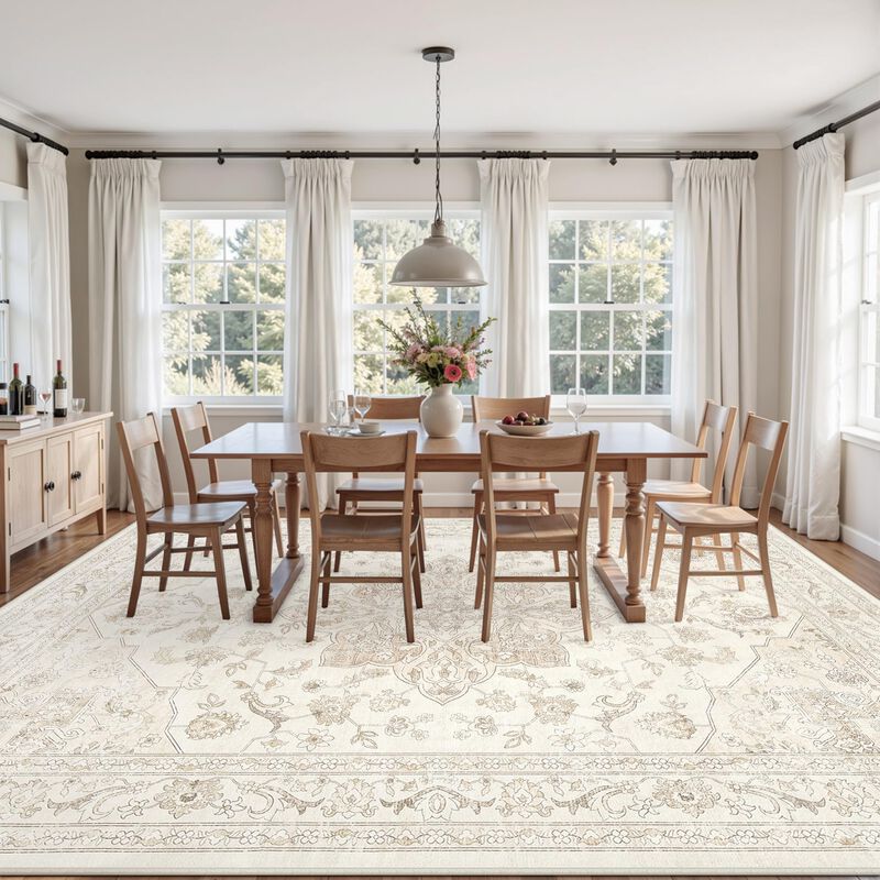 Alfombra Luxturiy 305x244 cm Lavable Beige Blan... image number null