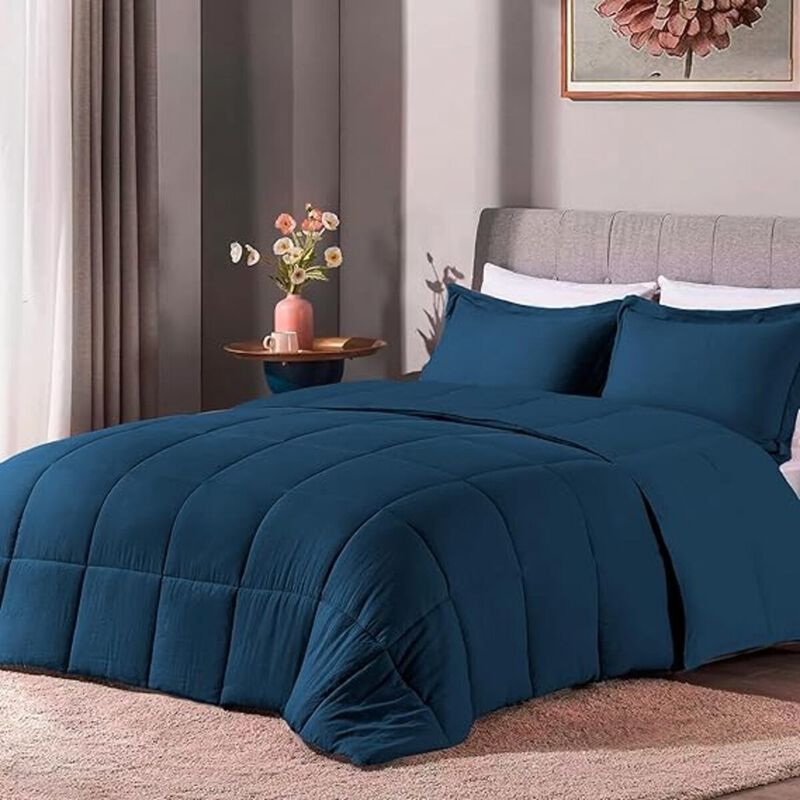 Edred&oacute;n Acolchado Matrimonial Azul Bluelander image number null