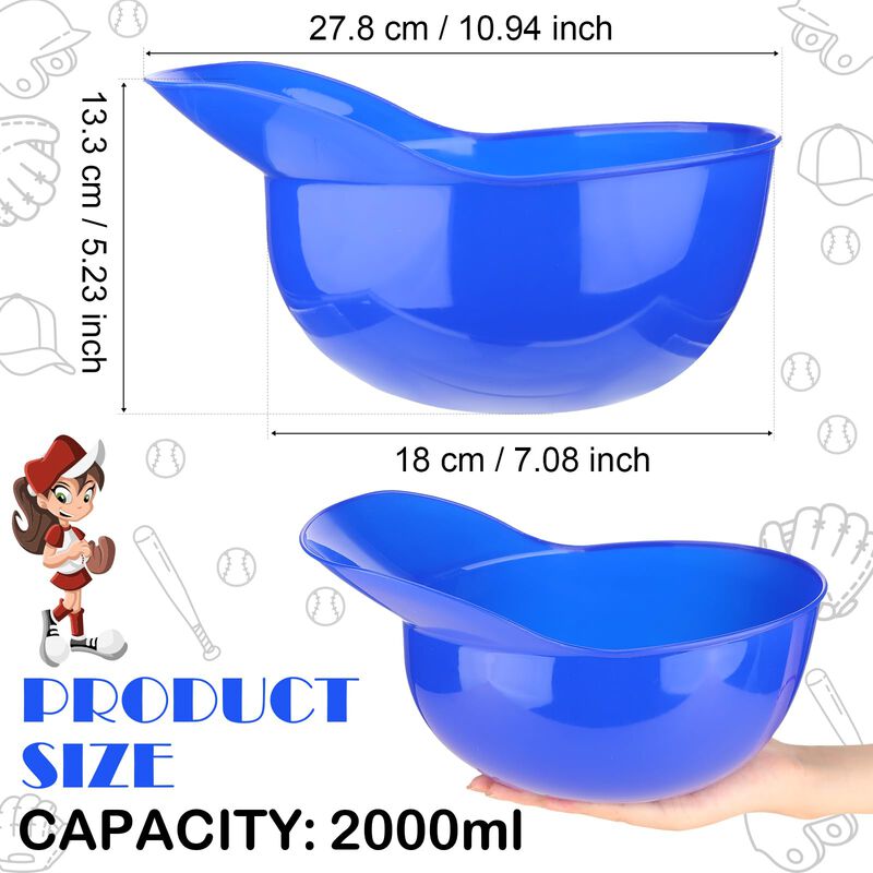 Set de 6 Tazones Azul Estilo Casco de B&eacute;isbol T... image number null