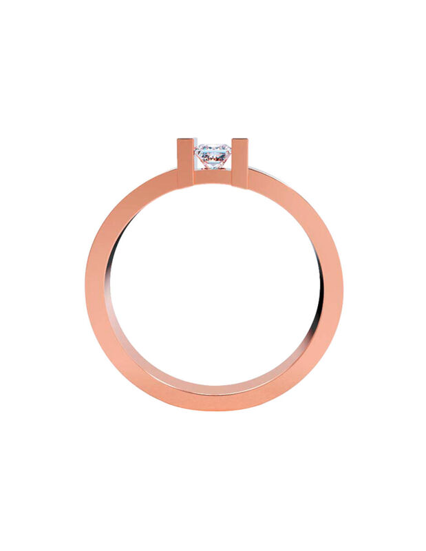 Anillo de Compromiso en Oro Rosa 14K con Circon... image number null