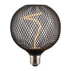 Foco Globo Malla Met&aacute;lica Led Filamento Espiral 4 W, Luz &Aacute;mbar, Base E27, Atenuable