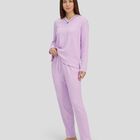 Pijama Canale con Cuello Pico Morado