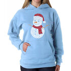 Sudadera Con Capucha Word Art Para Mujer - Mu&ntilde;eco de Nieve Navide&ntilde;o - Azul
